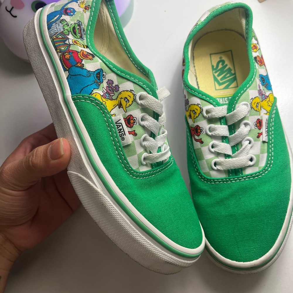 Vans Green Sneakers with Sesame Street Design